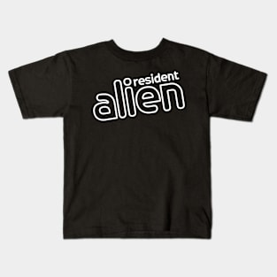 alien monoline art Kids T-Shirt